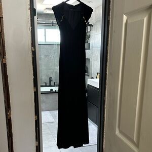 David Meister Black Maxi Dress with Cap Sleeves